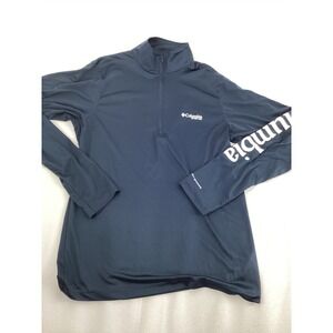 Columbia PFG Mens Navy Blue Quarter Zip Pullover Omni Shade XM0396 Small